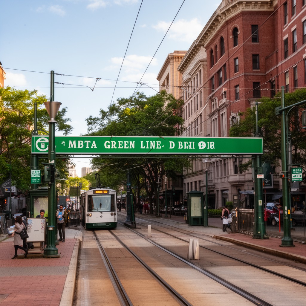 AI-generated illustration of MBTA Green Line D branch