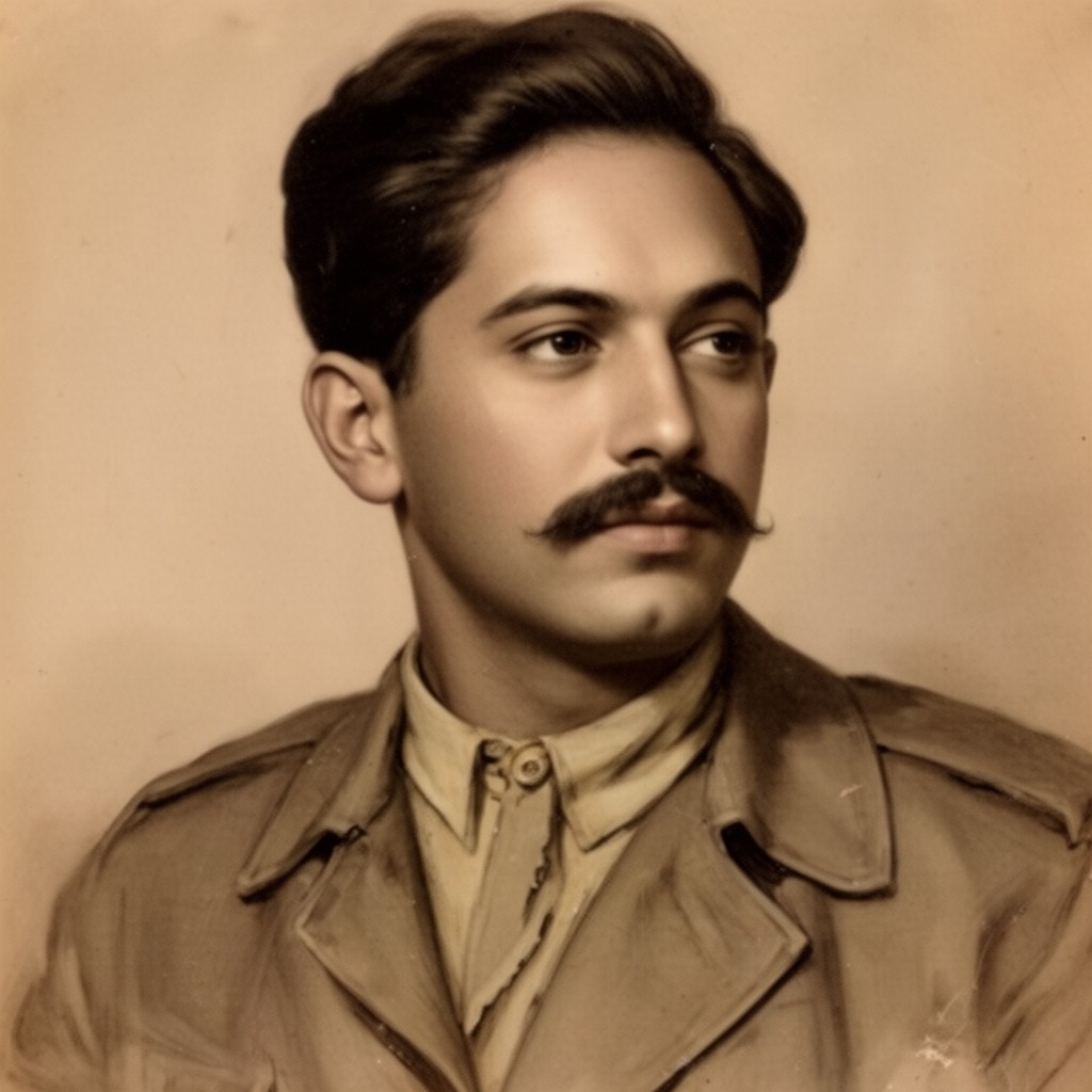 AI-generated illustration of Bhagat Singh
