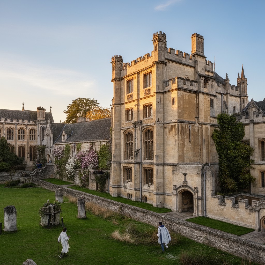 AI-generated illustration of Emmanuel College, Cambridge