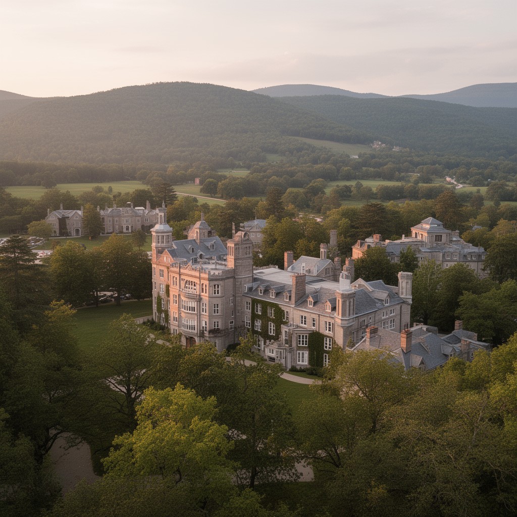AI-generated illustration of Mount Holyoke College