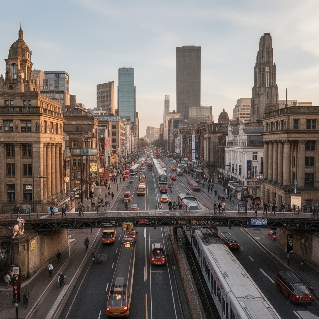 AI-generated illustration of Oxford Road