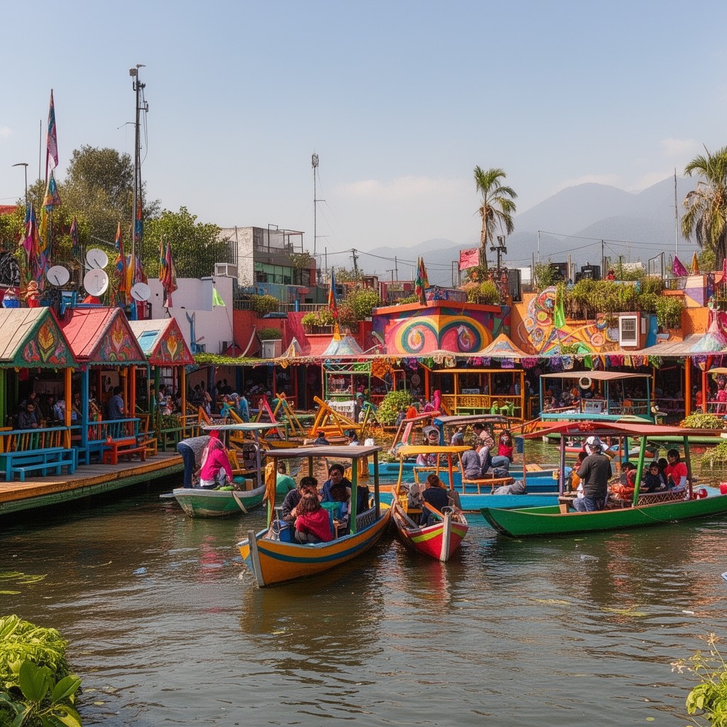 AI-generated illustration of Xochimilco