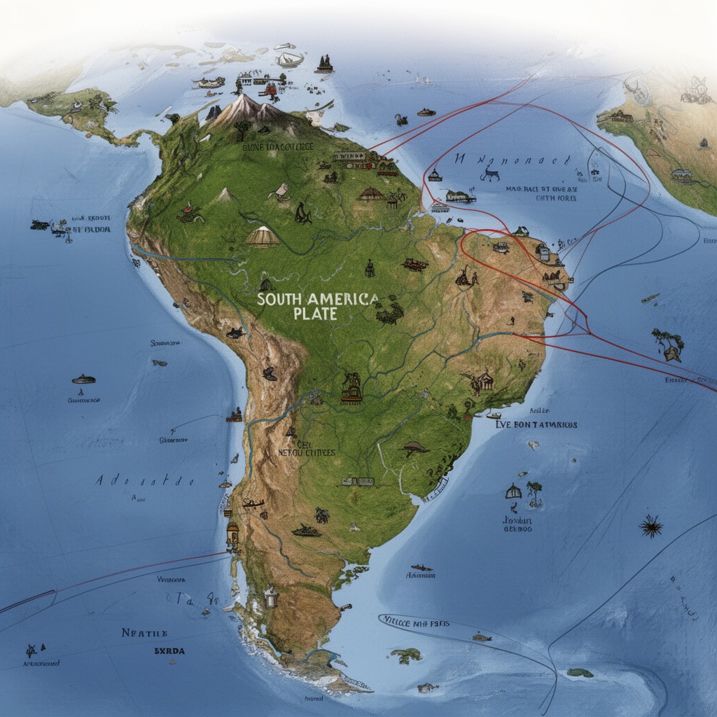 AI-generated illustration of South American Plate