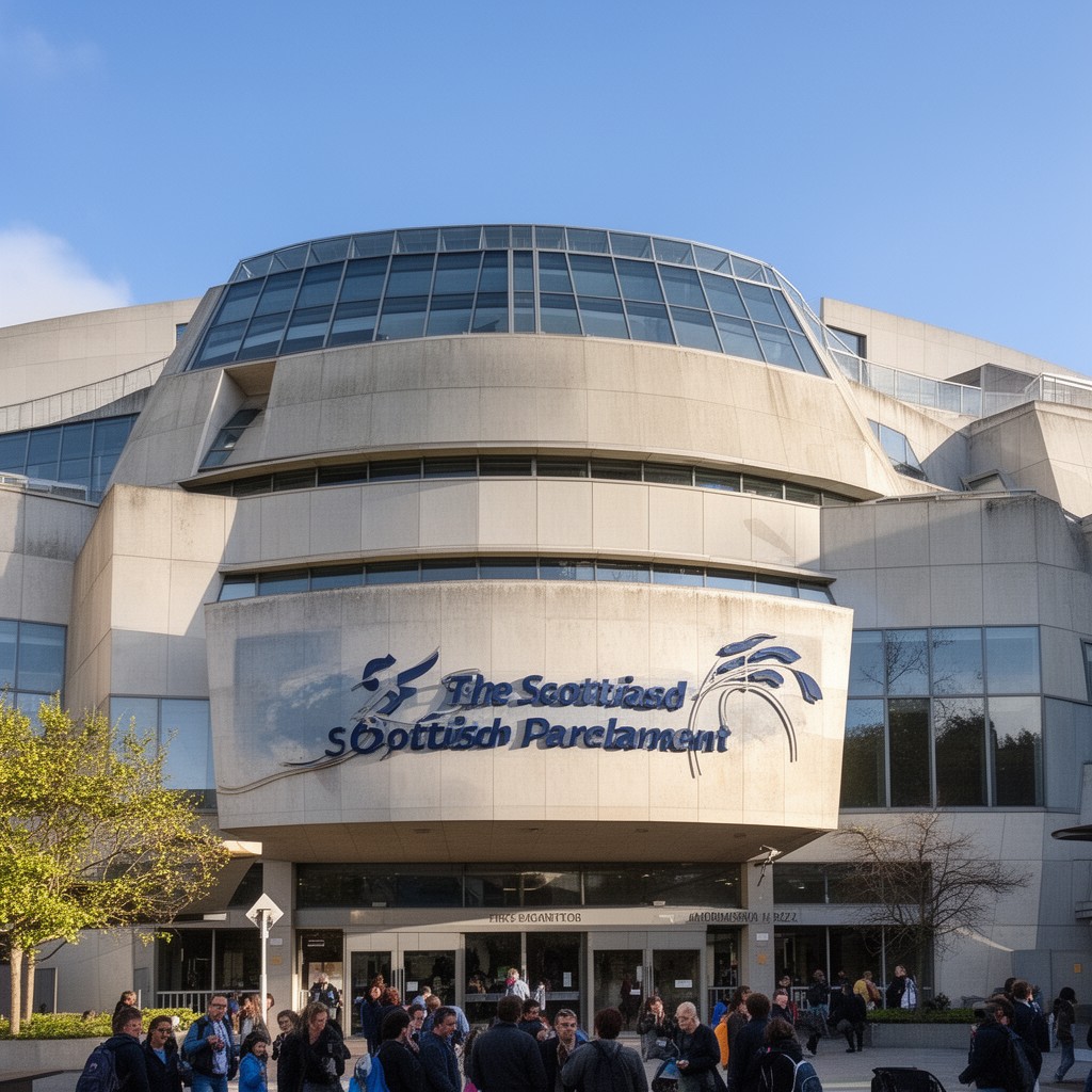 AI-generated illustration of Scottish Parliament