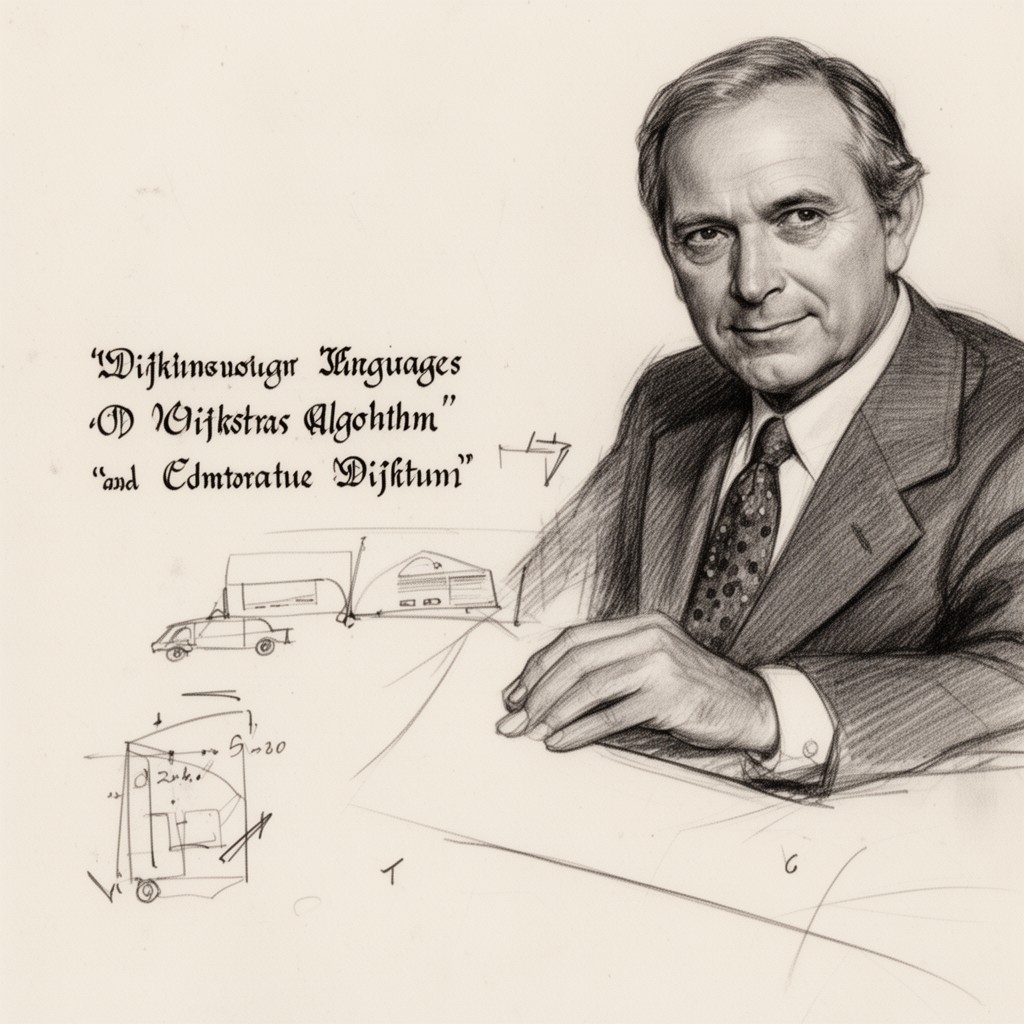 AI-generated illustration of Edsger W. Dijkstra