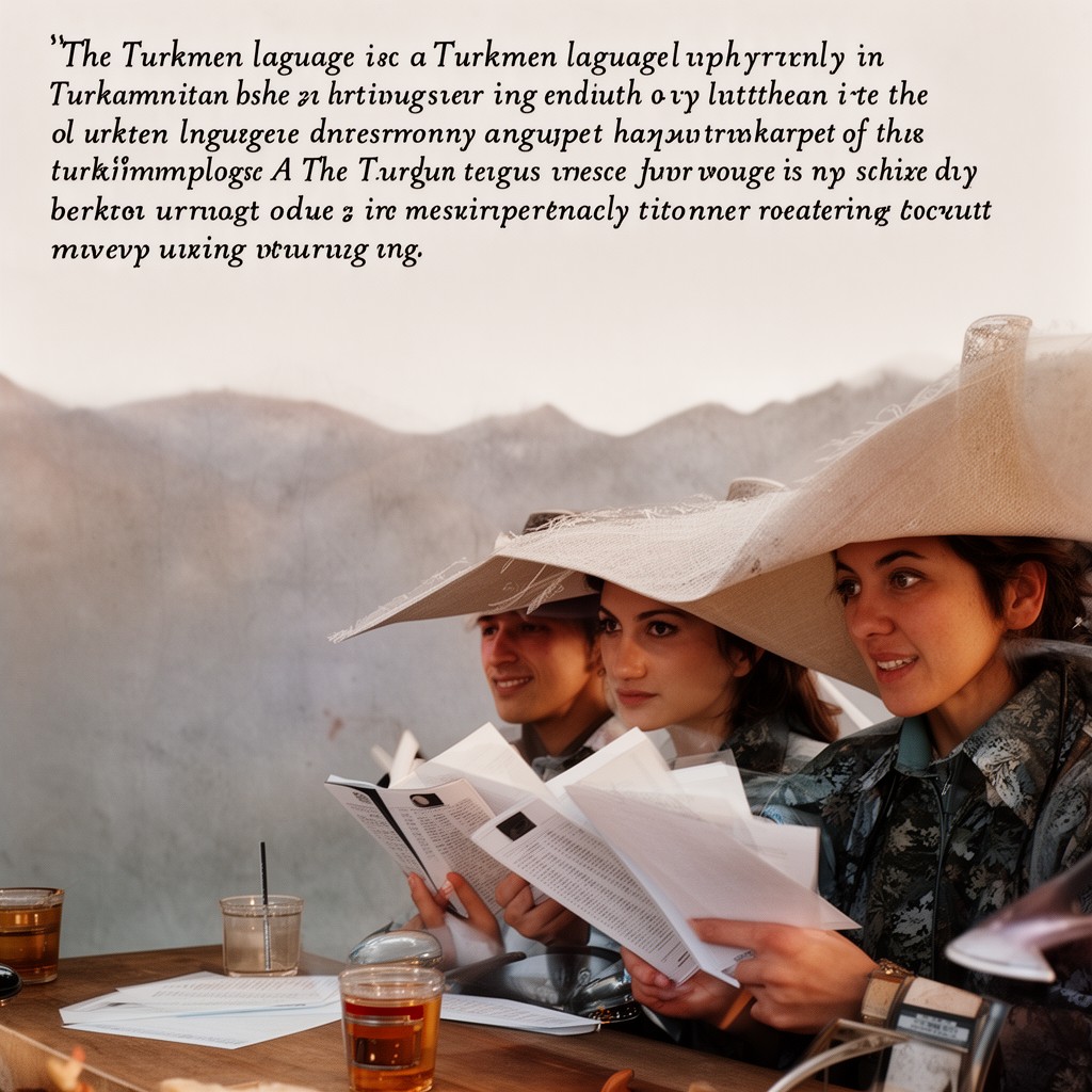 AI-generated illustration of Turkmen language