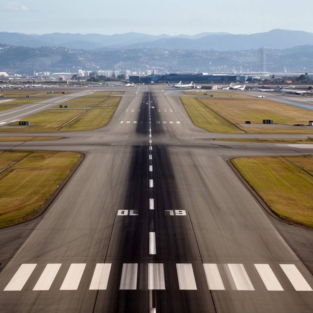 AI-generated illustration of Runway 01L/19R