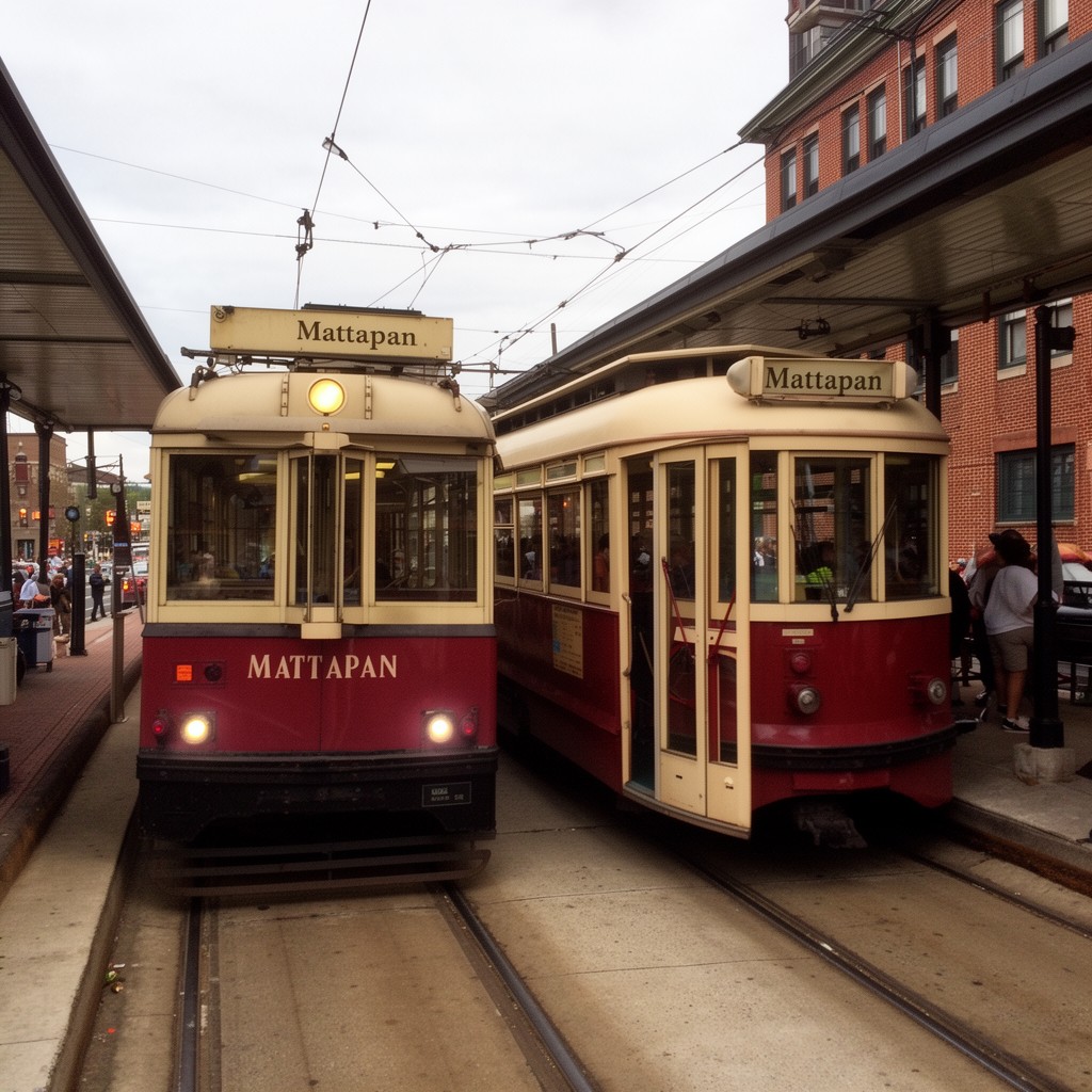 AI-generated illustration of Mattapan Trolley