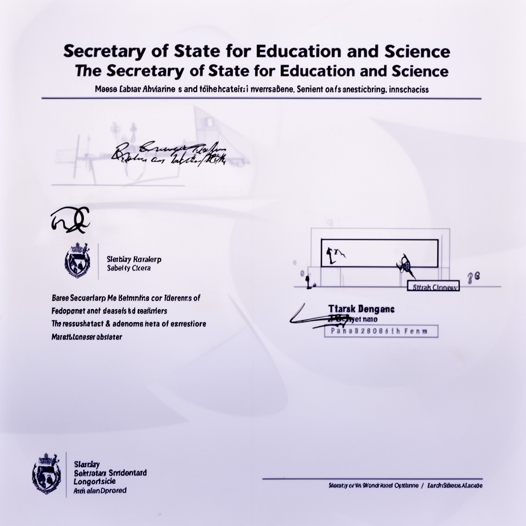 AI-generated illustration of Secretary of State for Education and Science