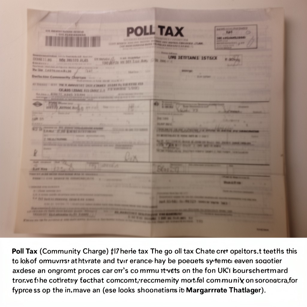 AI-generated illustration of poll tax (Community Charge)