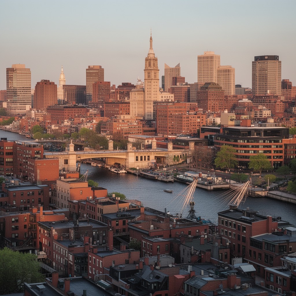 AI-generated illustration of West End neighborhood of Boston