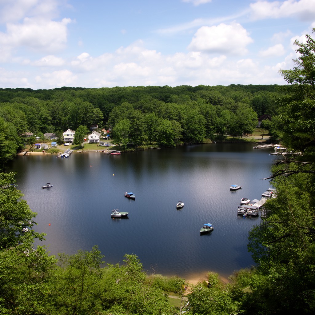 AI-generated illustration of Long Lake (Littleton, Massachusetts)