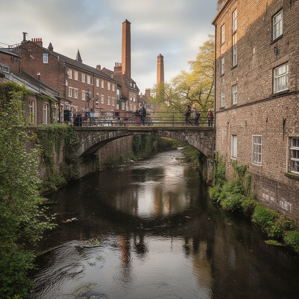 AI-generated illustration of River Irk