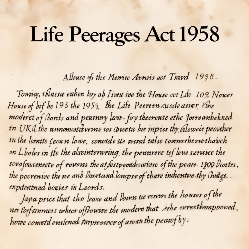 AI-generated illustration of Life Peerages Act 1958
