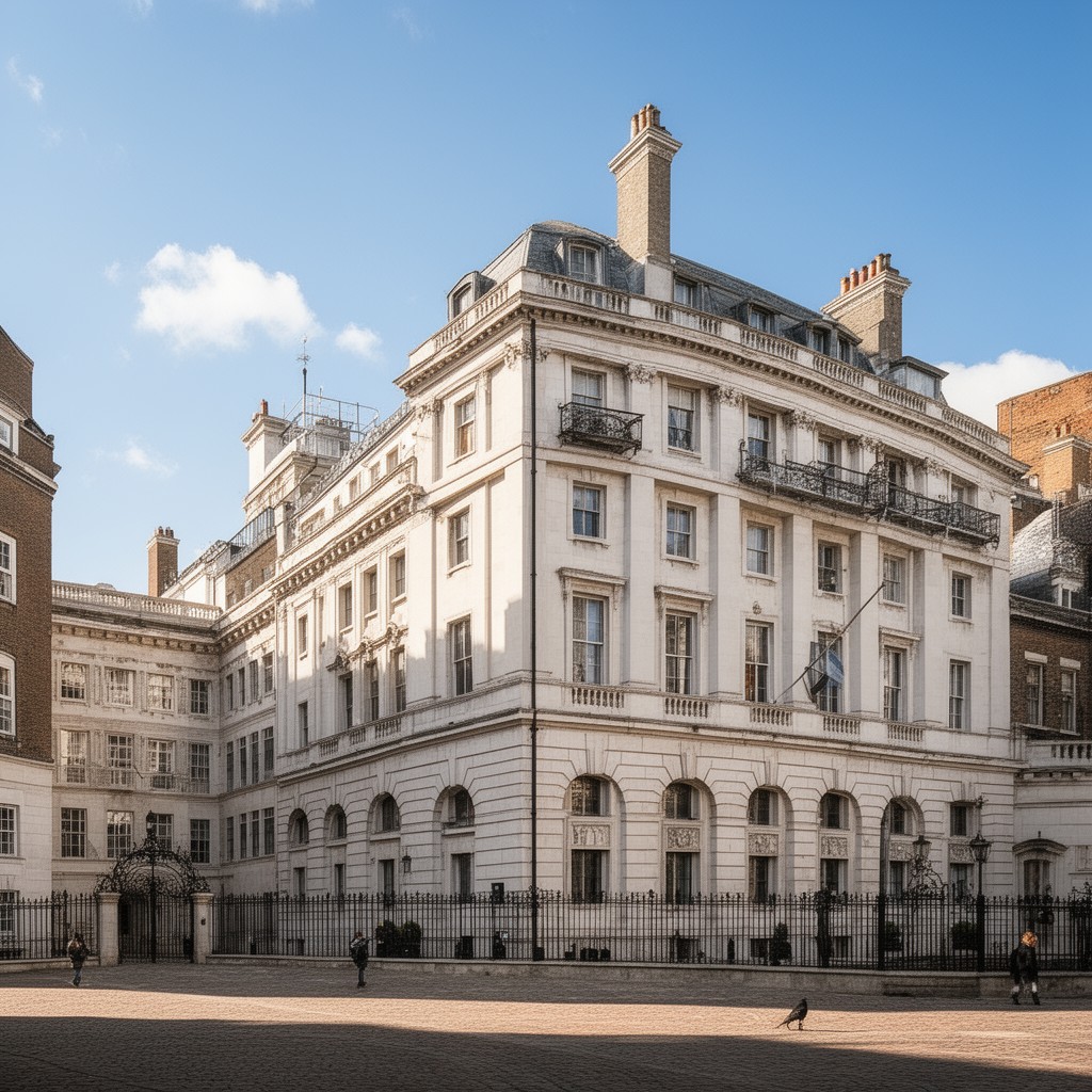 AI-generated illustration of Norfolk House, St James's Square, London