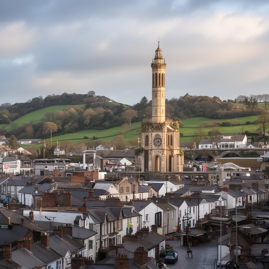 AI-generated illustration of Bridgend