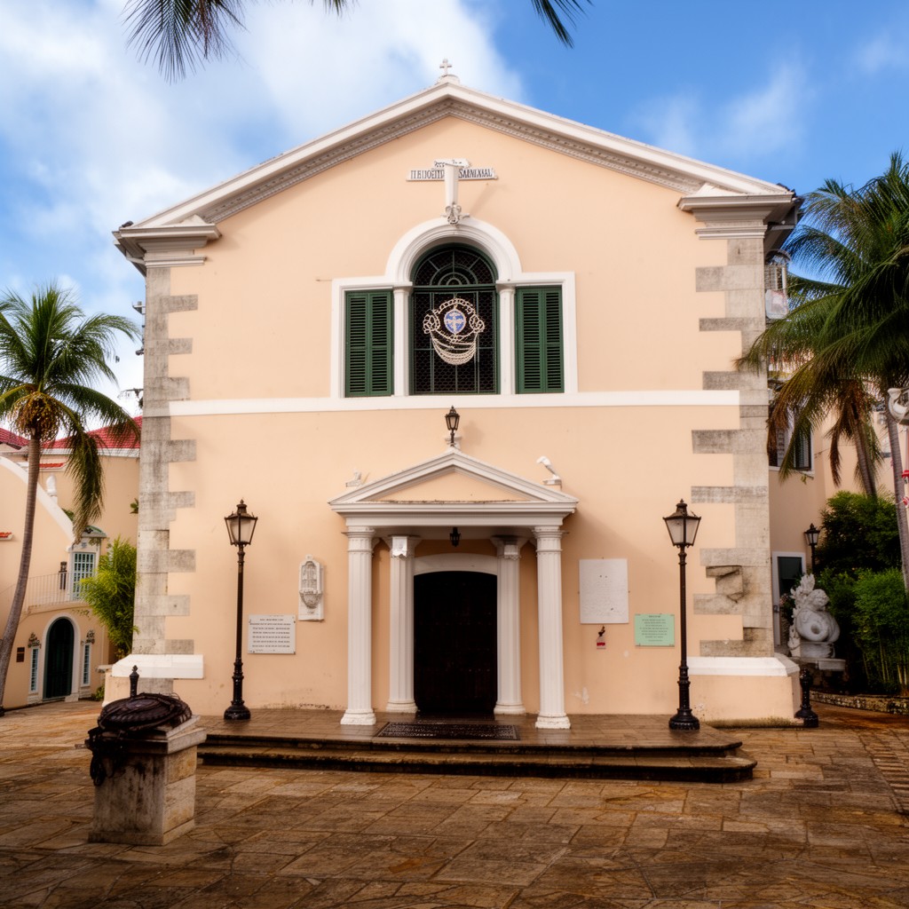 AI-generated illustration of St. Thomas Synagogue