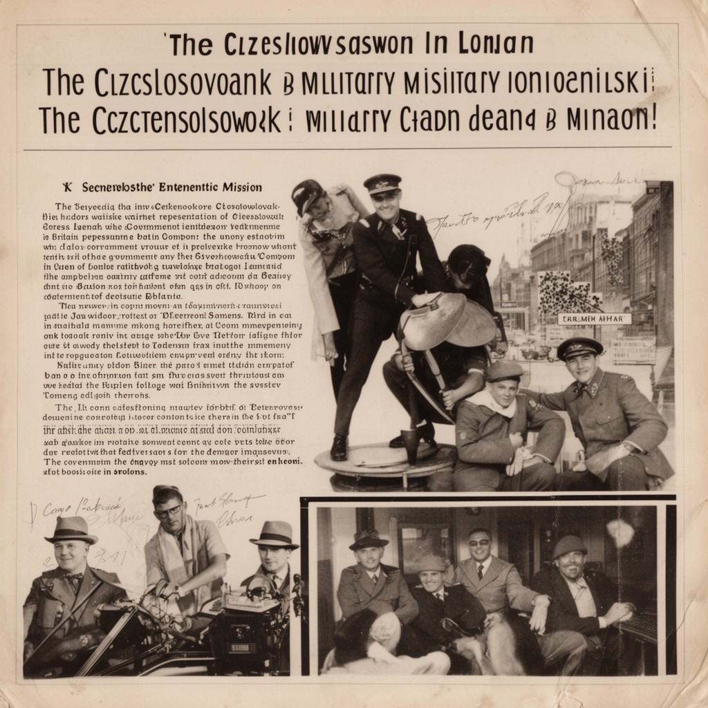 AI-generated illustration of Czechoslovak military mission in London