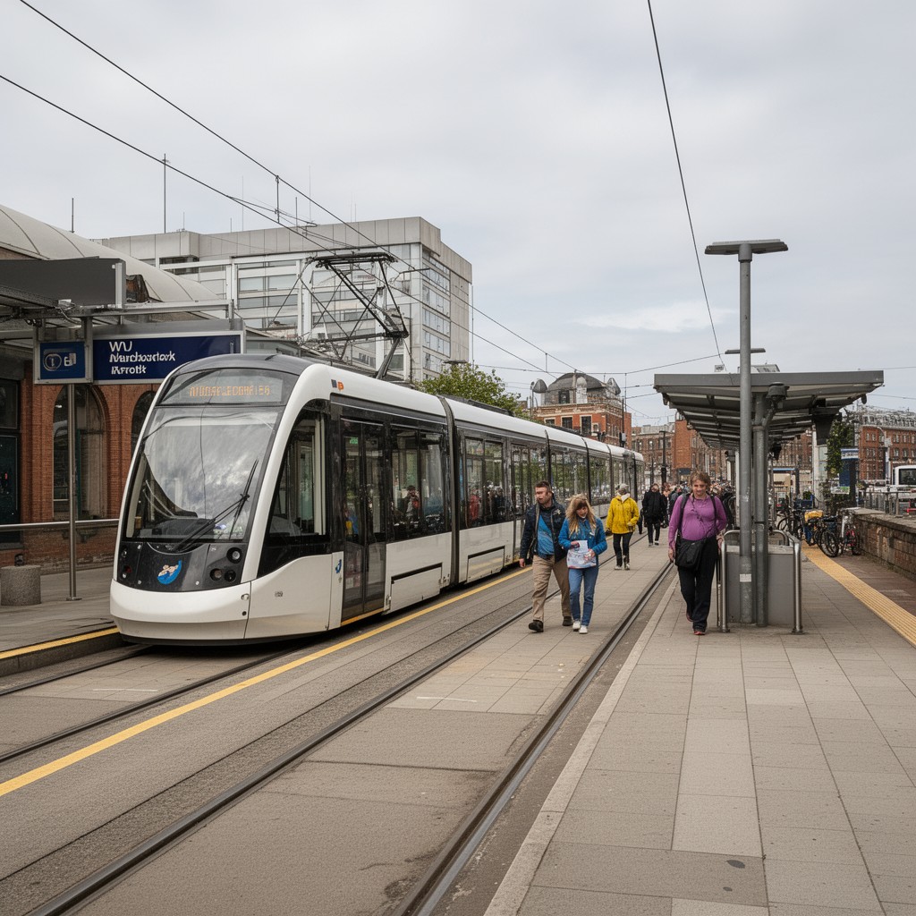 AI-generated illustration of Manchester Metrolink