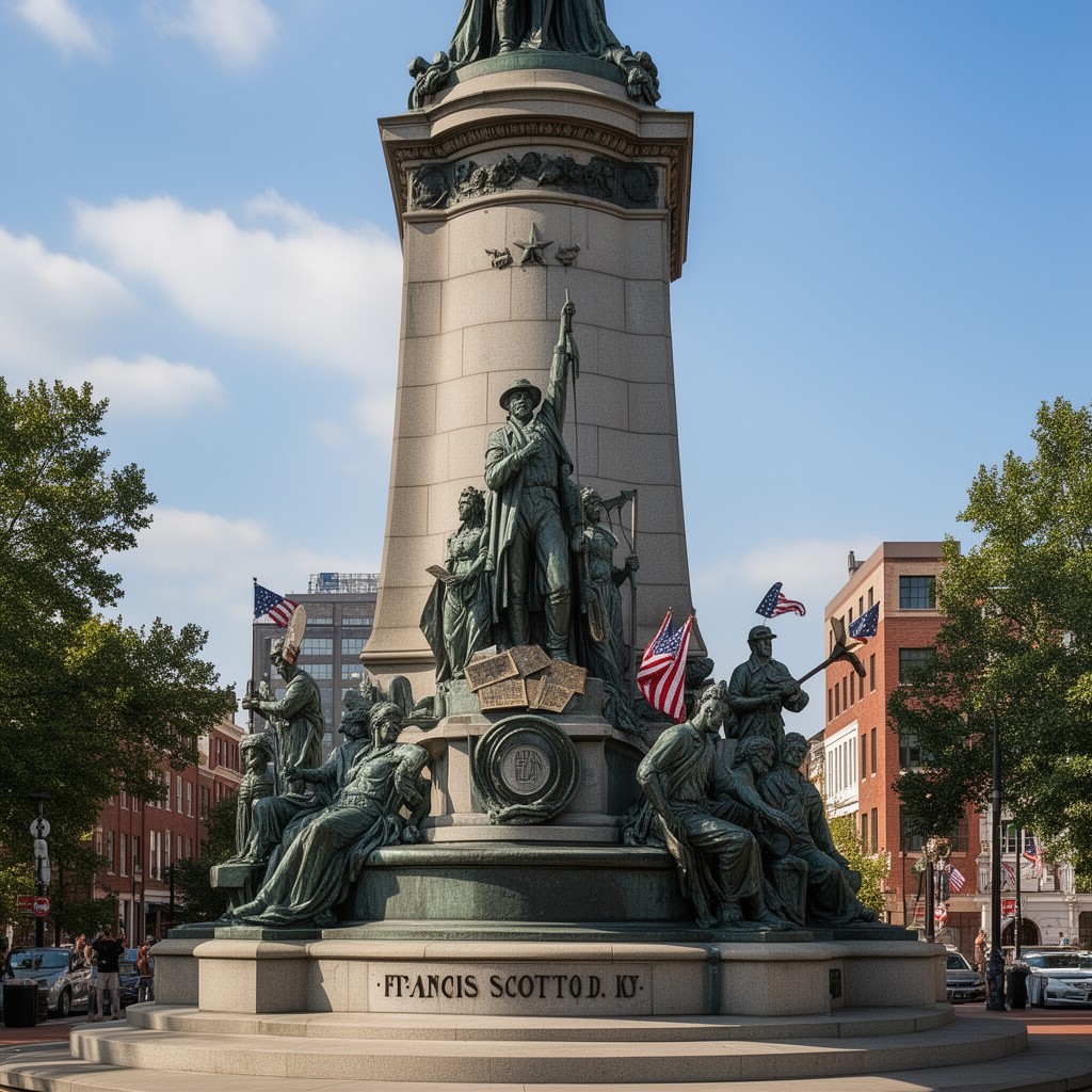 AI-generated illustration of Francis Scott Key Monument in Baltimore