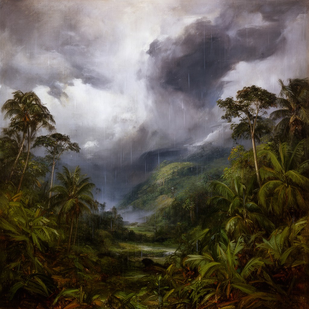 AI-generated illustration of Rainy Season in the Tropics