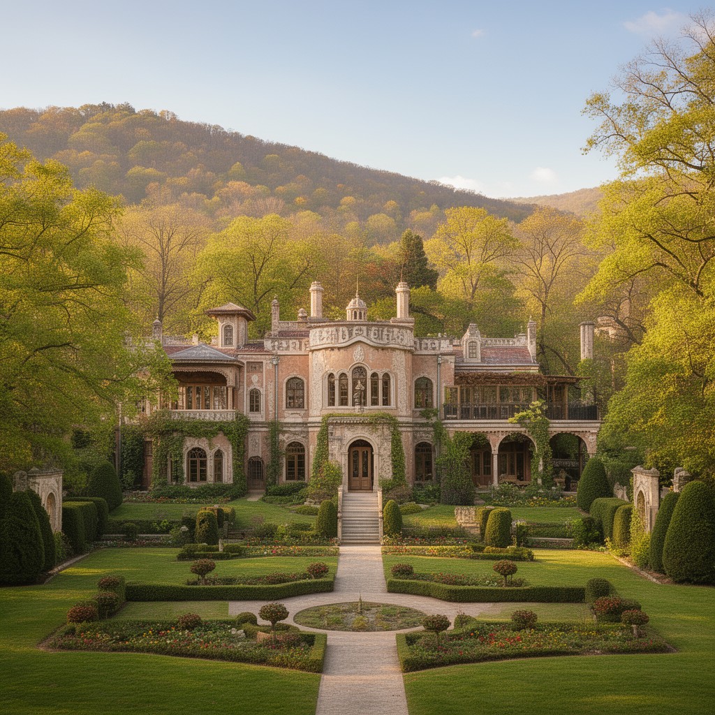 AI-generated illustration of Olana (estate and landscape design)