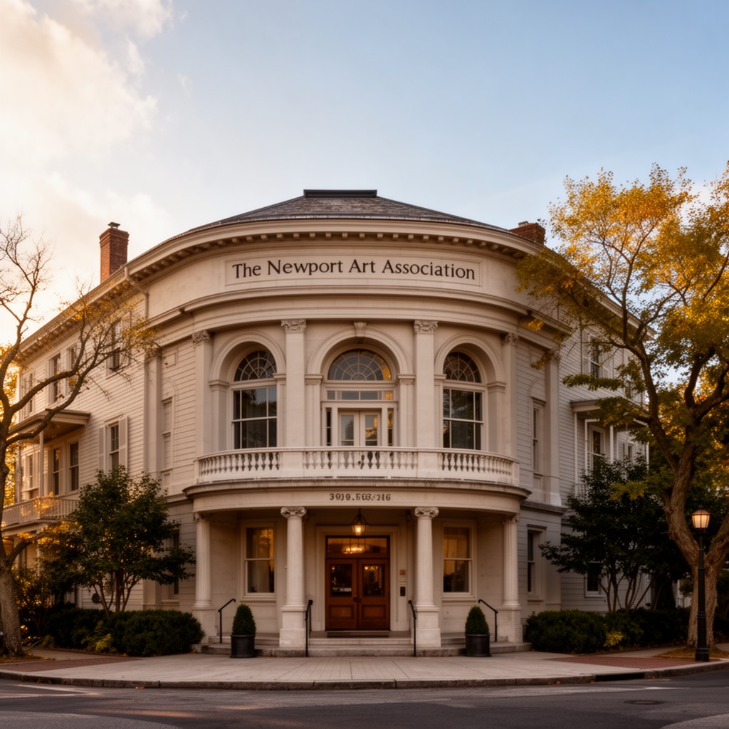 AI-generated illustration of Newport Art Association building (consulting role)