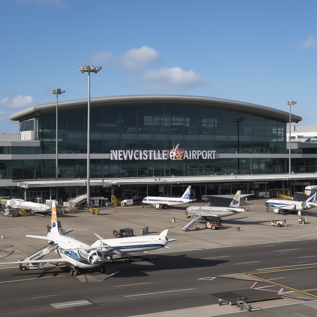 AI-generated illustration of Newcastle Airport