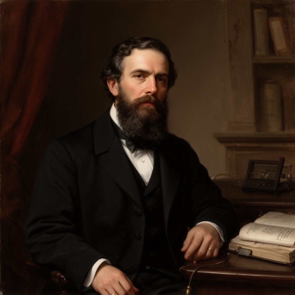 AI-generated illustration of Gustav Kirchhoff