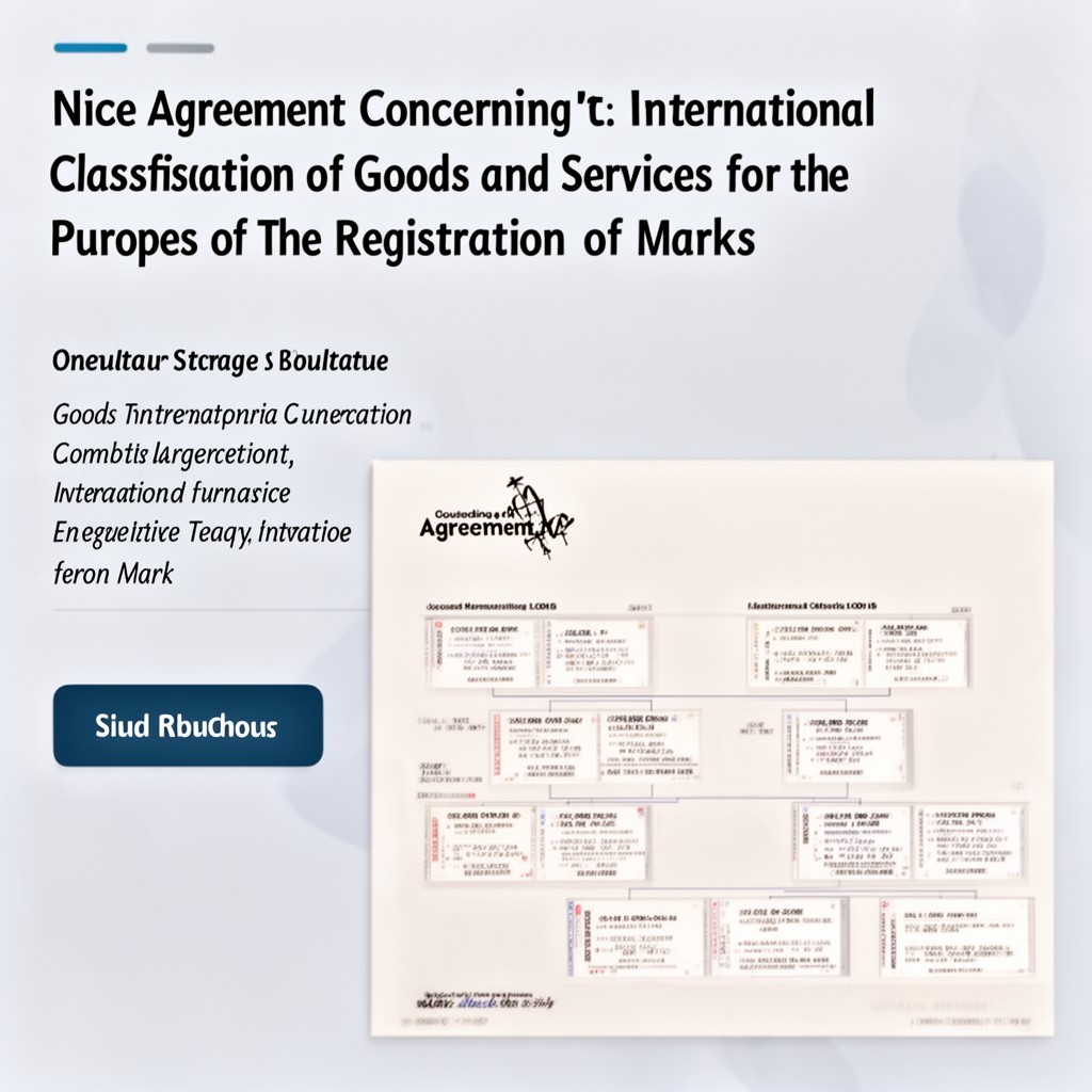 AI-generated illustration of Nice Agreement Concerning the International Classification of Goods and Services for the Purposes of the Registration of Marks