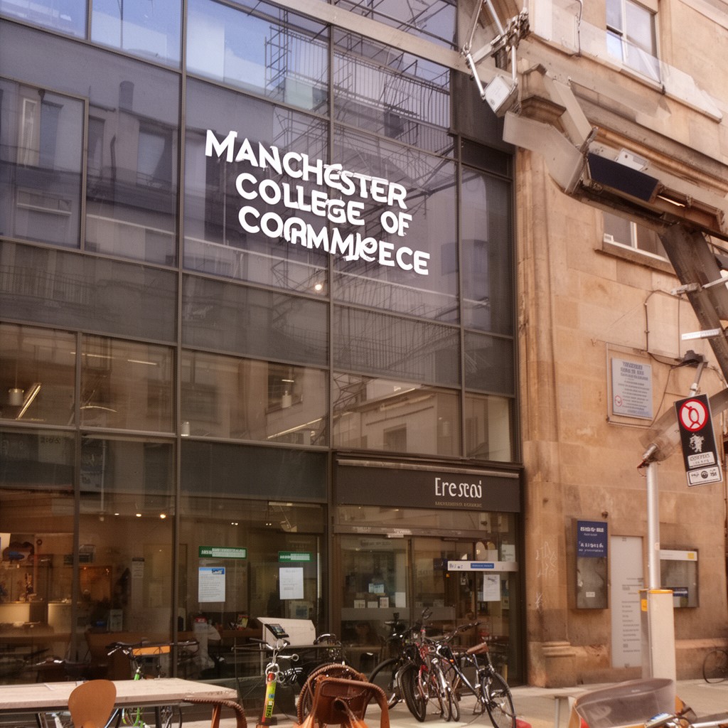 AI-generated illustration of Manchester College of Commerce