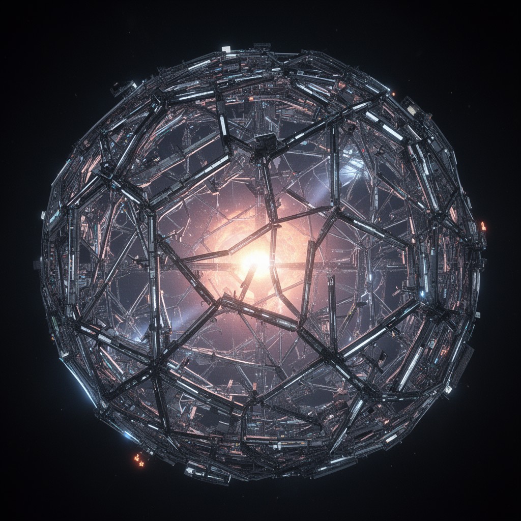 AI-generated illustration of Dyson sphere concept