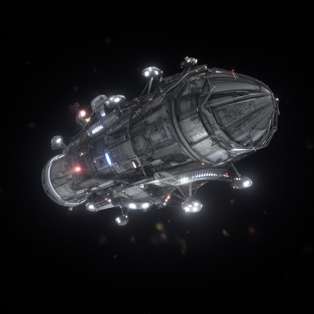 AI-generated illustration of Project Orion (nuclear pulse propulsion)