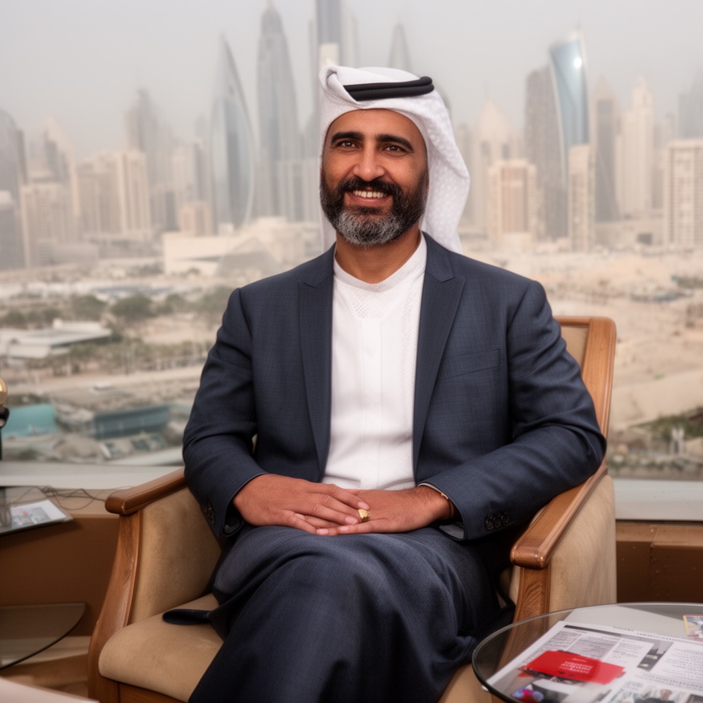 AI-generated illustration of Mohammed bin Rashid Al Maktoum