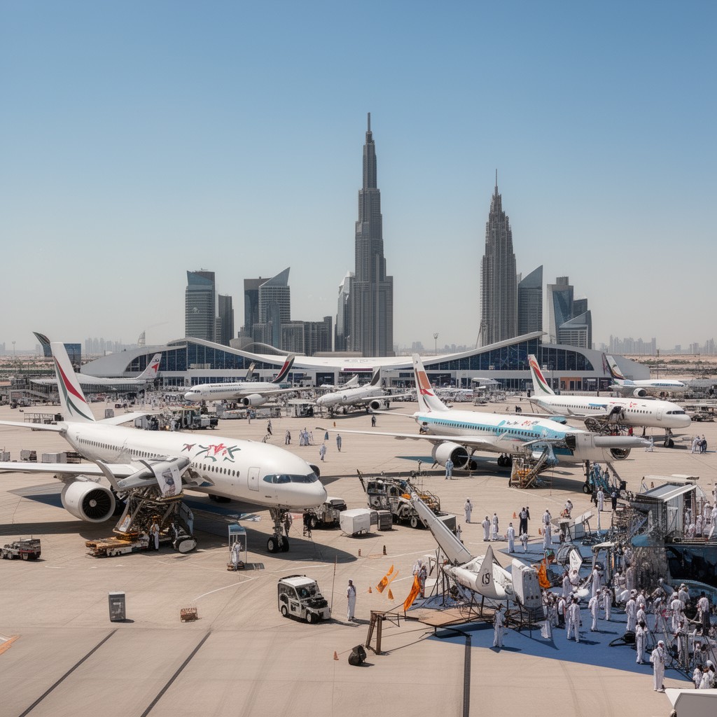 AI-generated illustration of Dubai Airshow