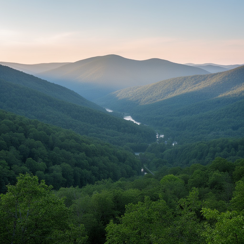 AI-generated illustration of Catskill Mountains