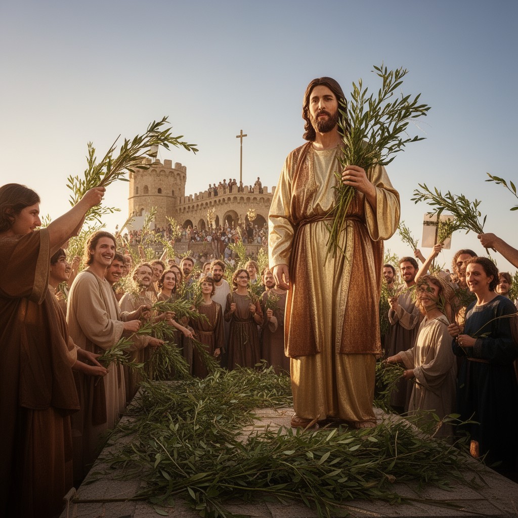 AI-generated illustration of Palm Sunday