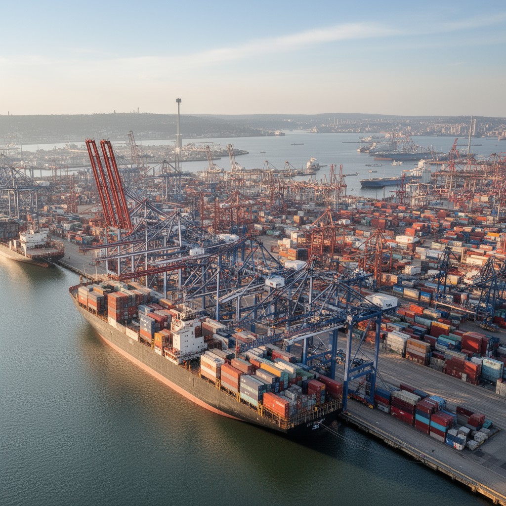 AI-generated illustration of Port Jersey Marine Terminal