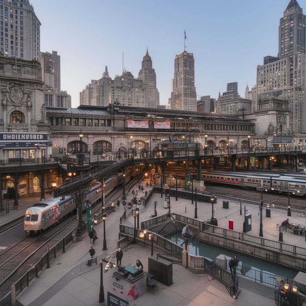 AI-generated illustration of Chicago Union Station