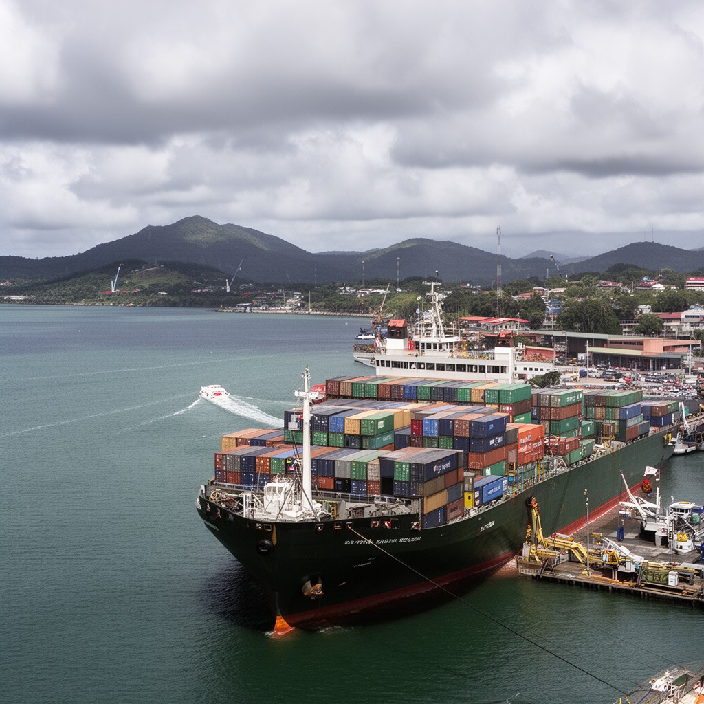 AI-generated illustration of Port of Colón