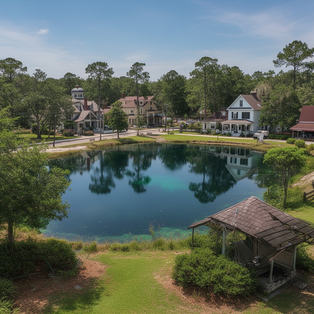 AI-generated illustration of DeFuniak Springs, Florida