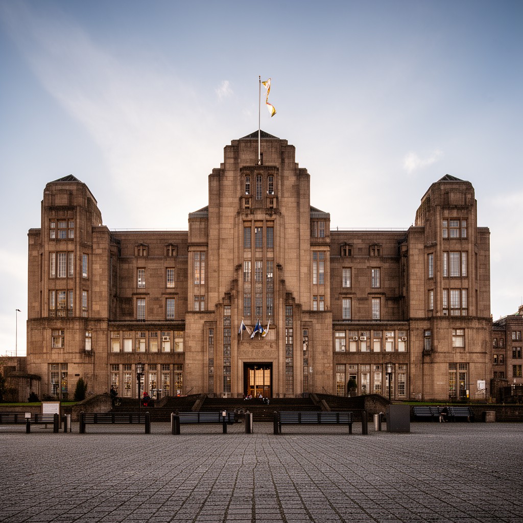 AI-generated illustration of St Andrew's House, Edinburgh