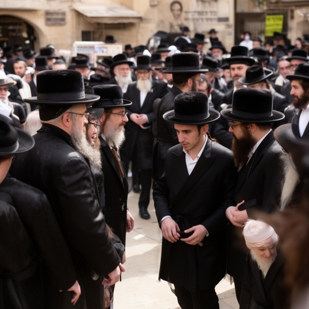AI-generated illustration of Haredi Jews