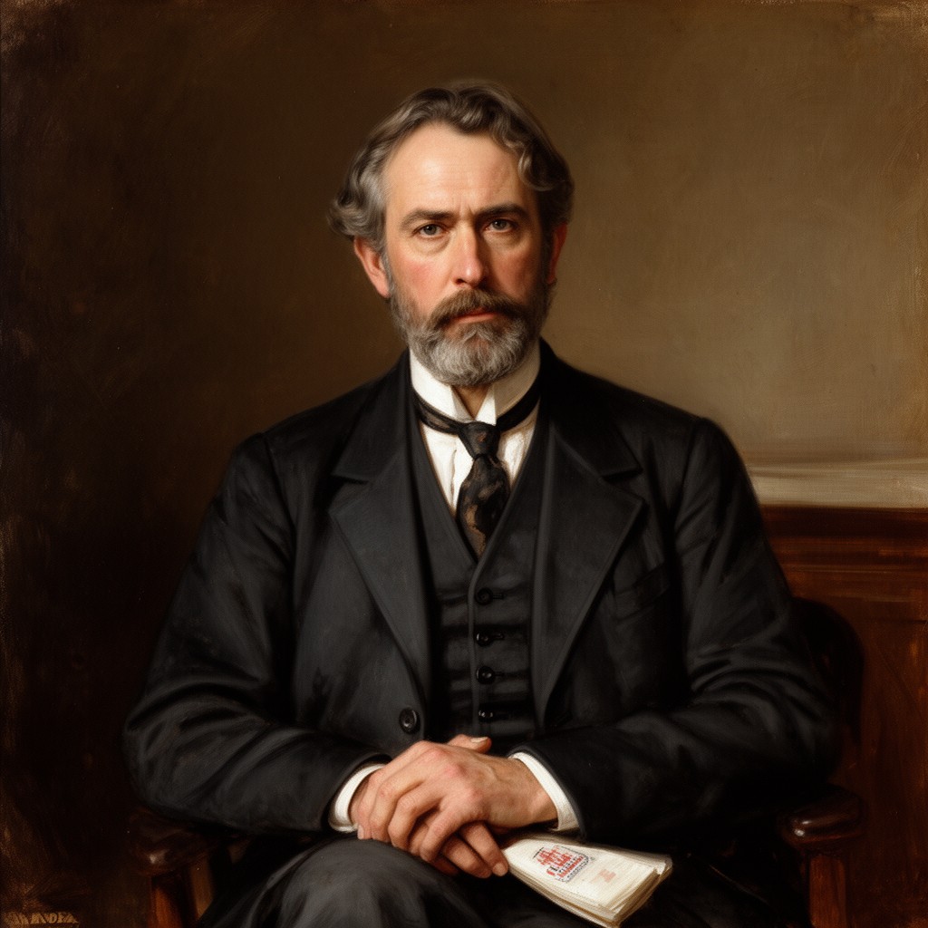 AI-generated illustration of Gustave Moynier