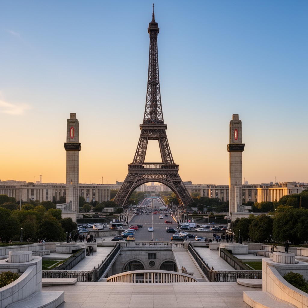 AI-generated illustration of Palais de Chaillot