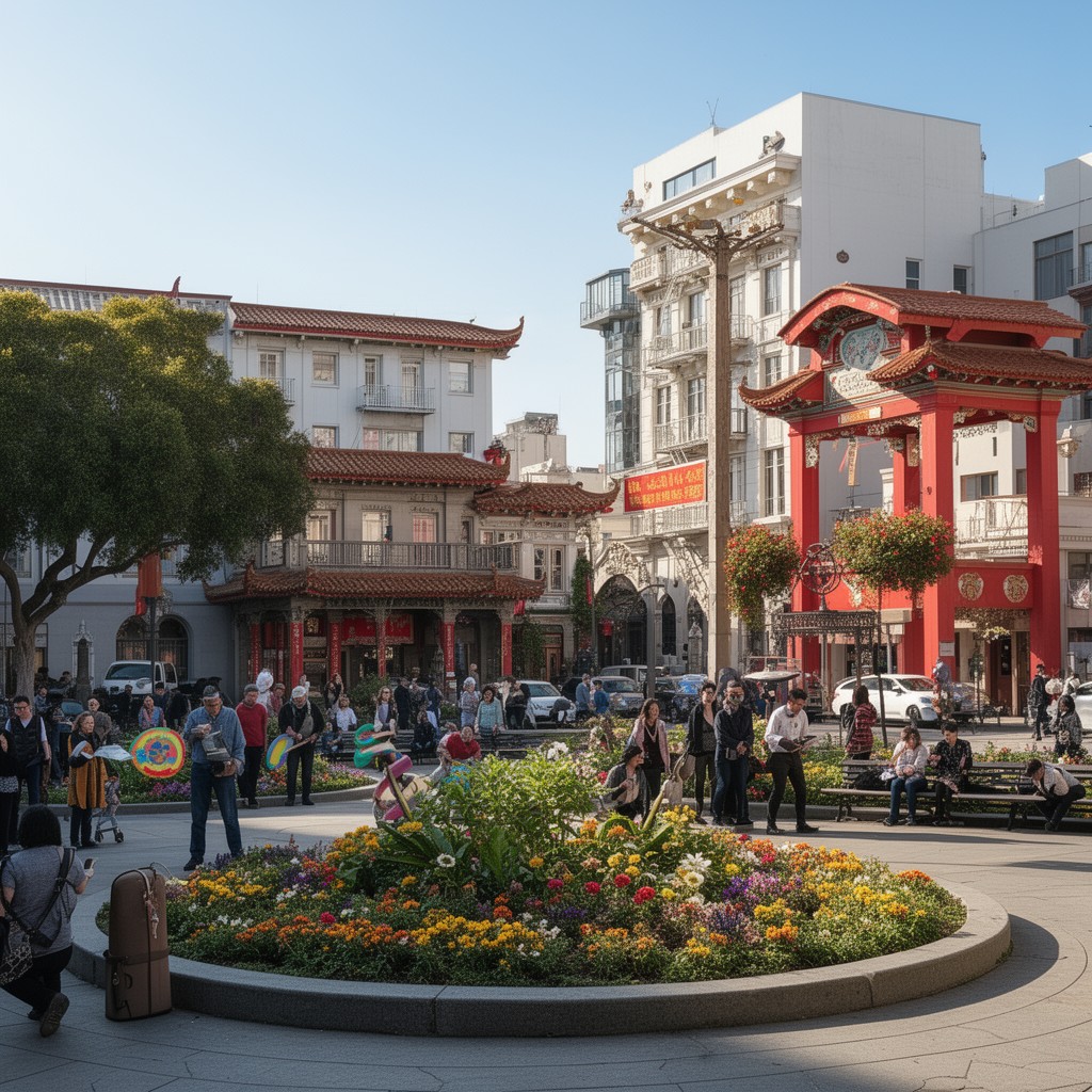 AI-generated illustration of Portsmouth Square