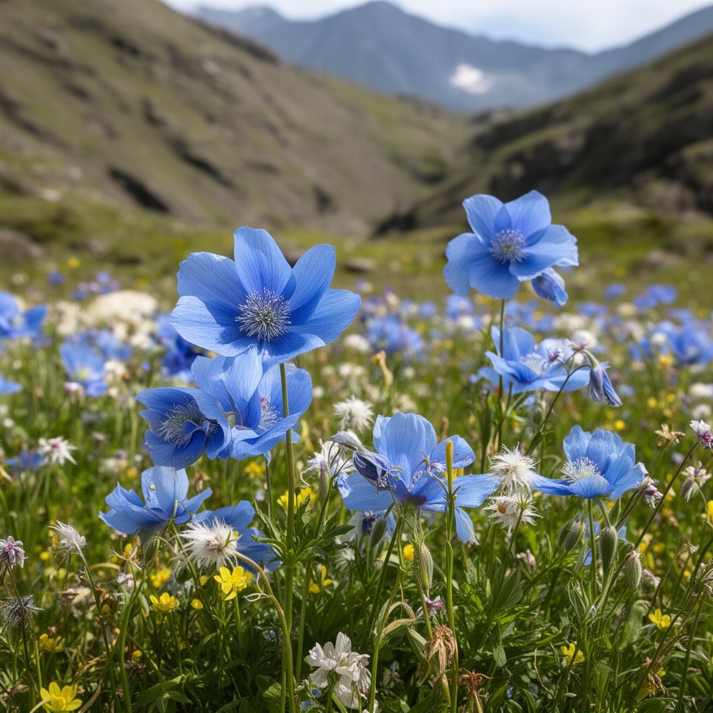 AI-generated illustration of Meconopsis