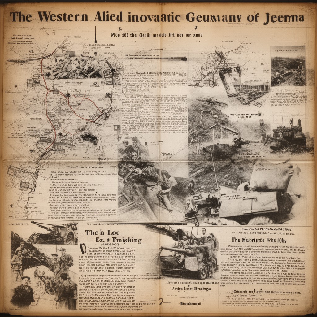 AI-generated illustration of Western Allied invasion of Germany