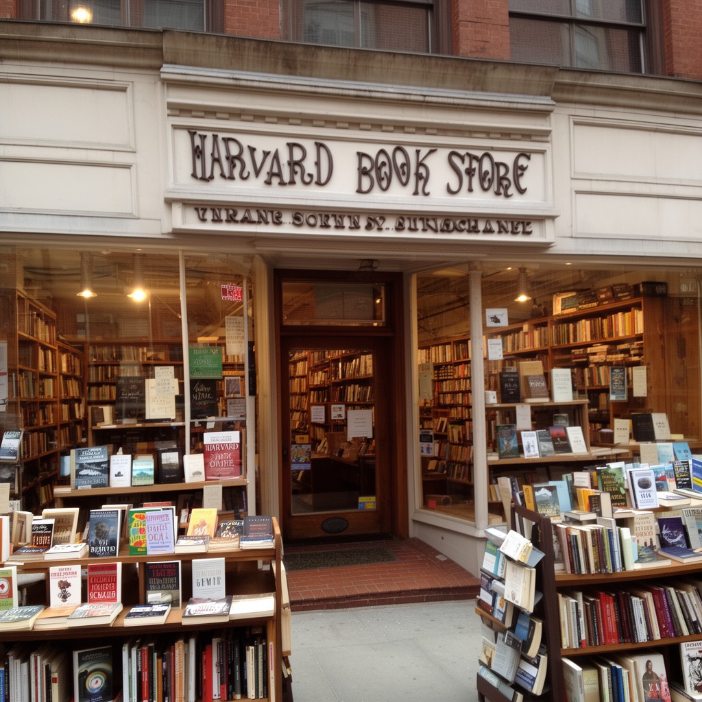 AI-generated illustration of Harvard Book Store