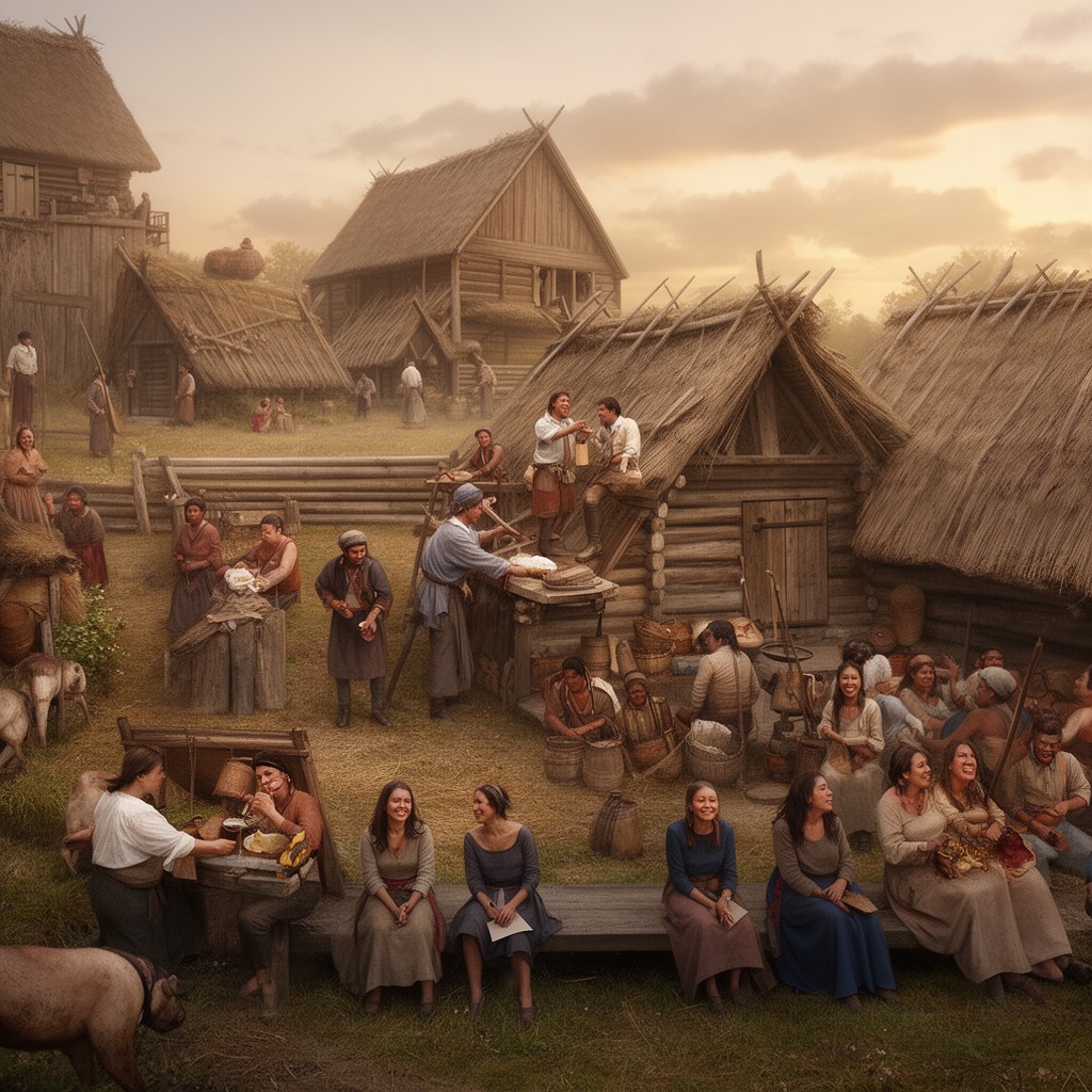 AI-generated illustration of Plimoth Patuxet Museums